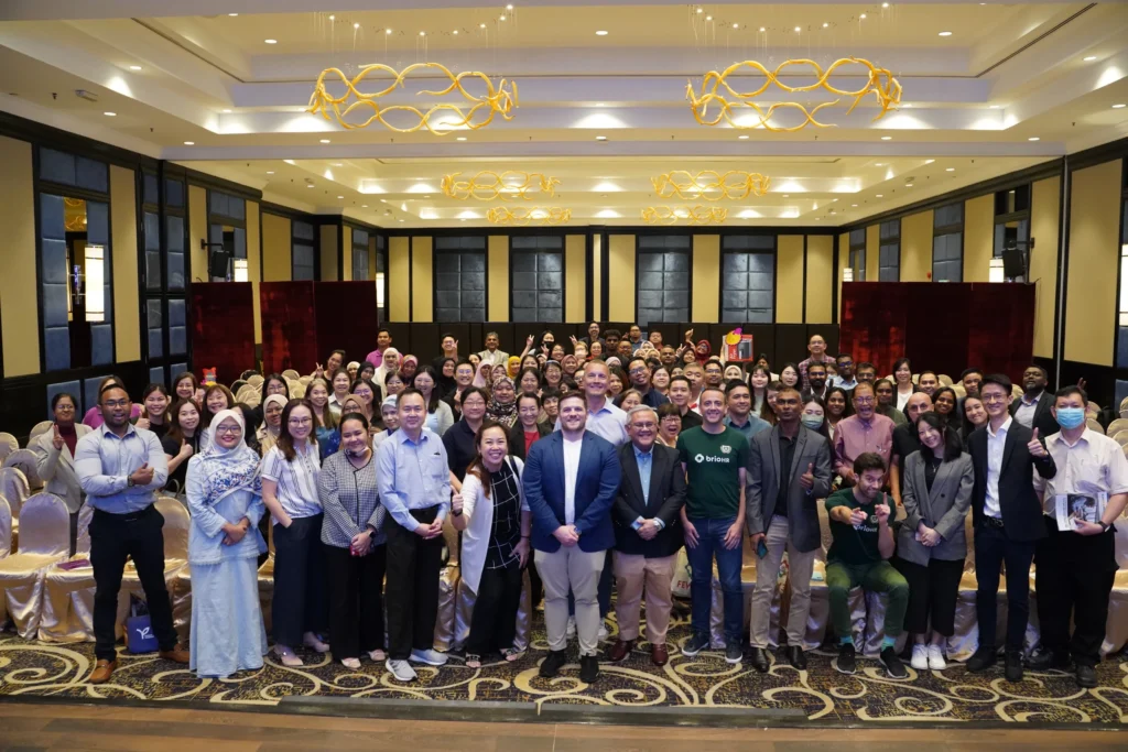 Conference attendees connecting at the event